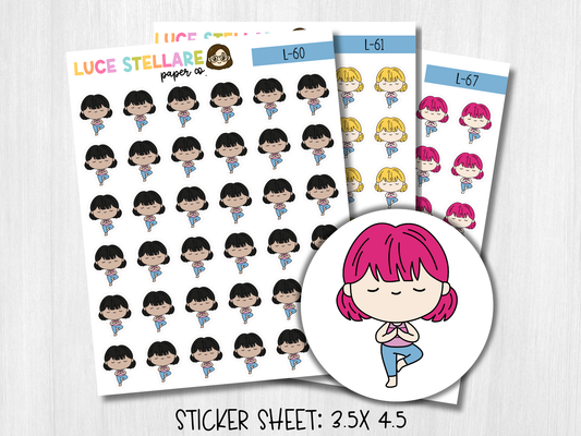 Yoga Girl Planner Stickers / L-59