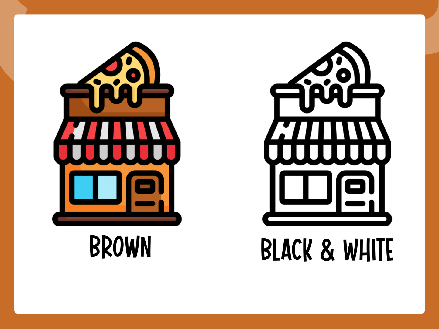 Pizza  Shop Icon Stickers / B-19