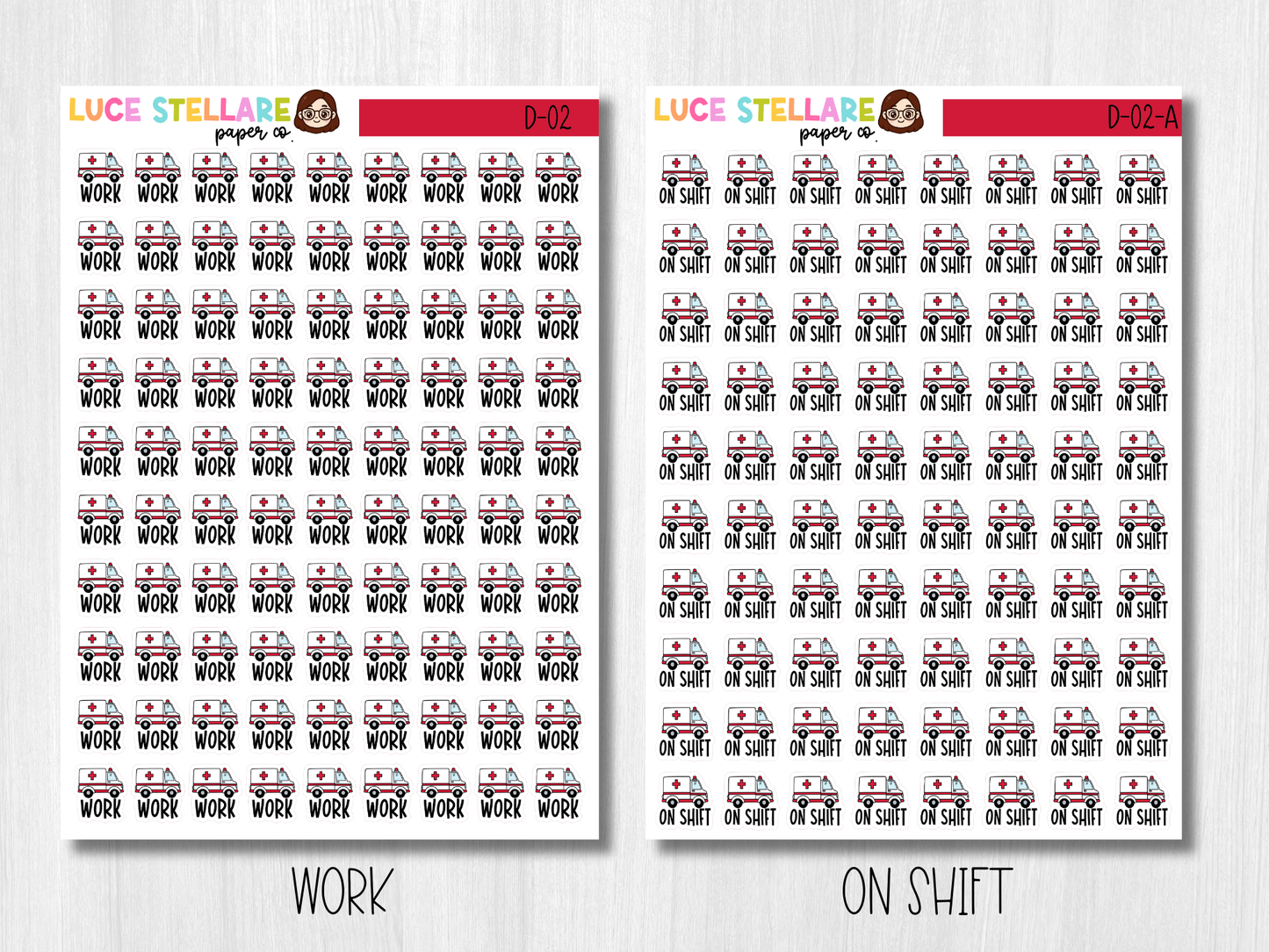 EMT Ambulance Work Stickers / D-02