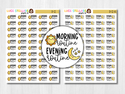 Morning Routine Planner Stickers / D-12