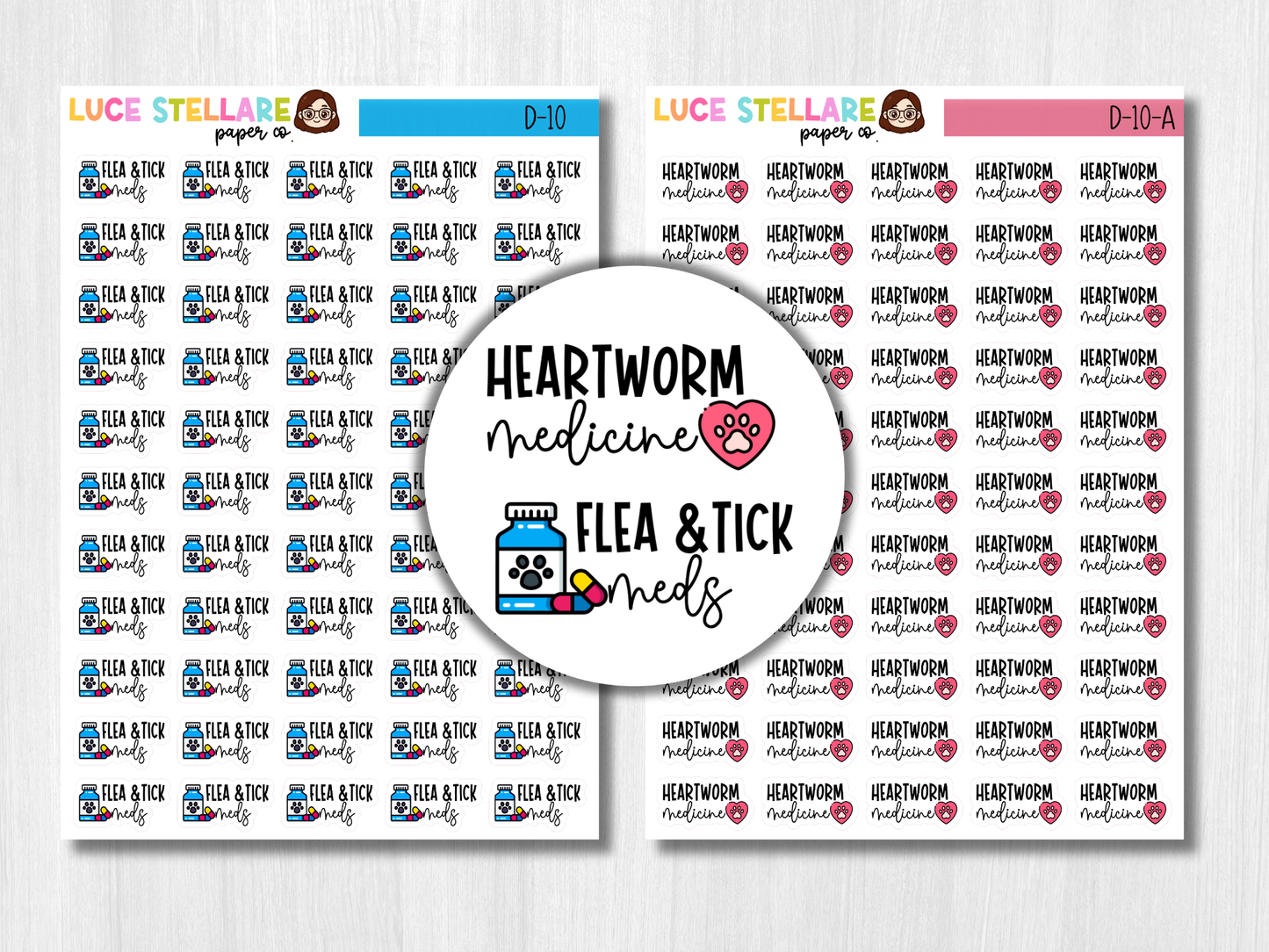 Pet Medication Planner Stickers / D-10