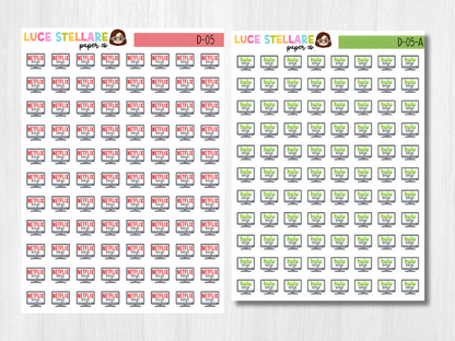 TV Binge Planner Stickers / D-05