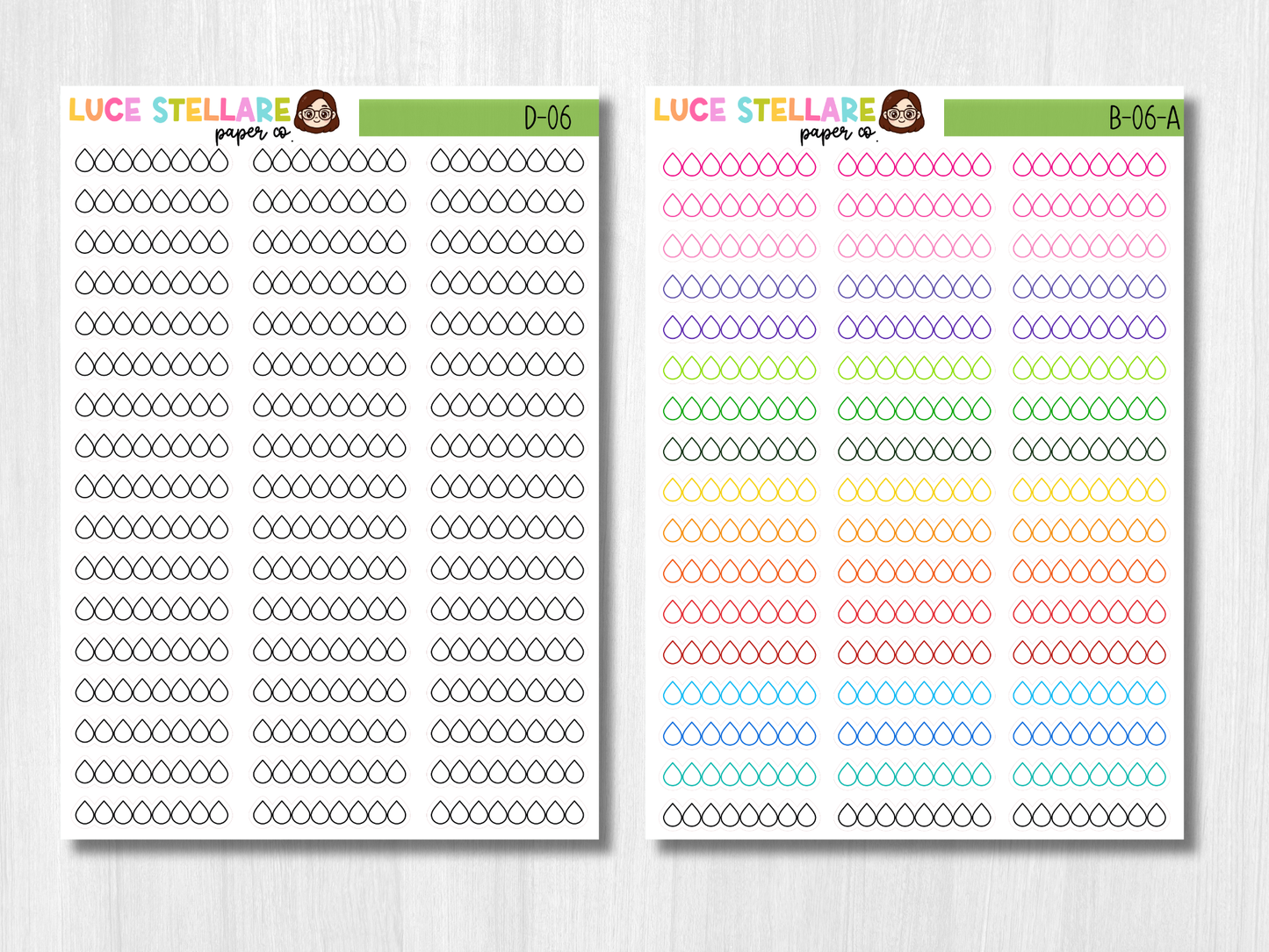Water Tracker Planner Stickers / D-06