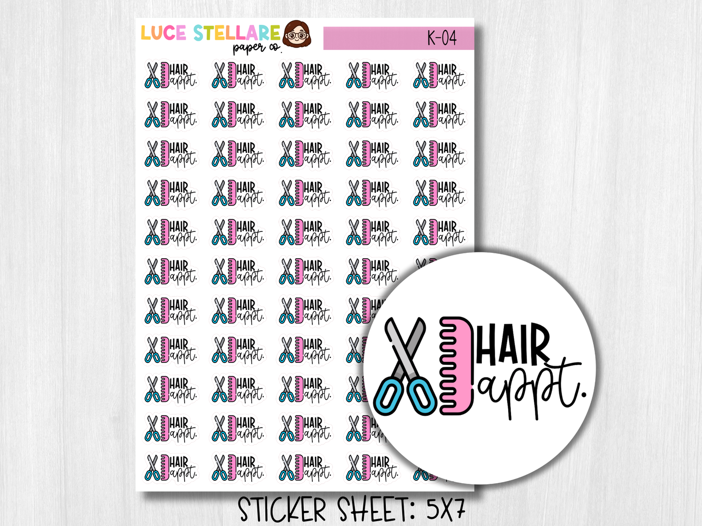 Hair Appointment Planner Stickers / K-04