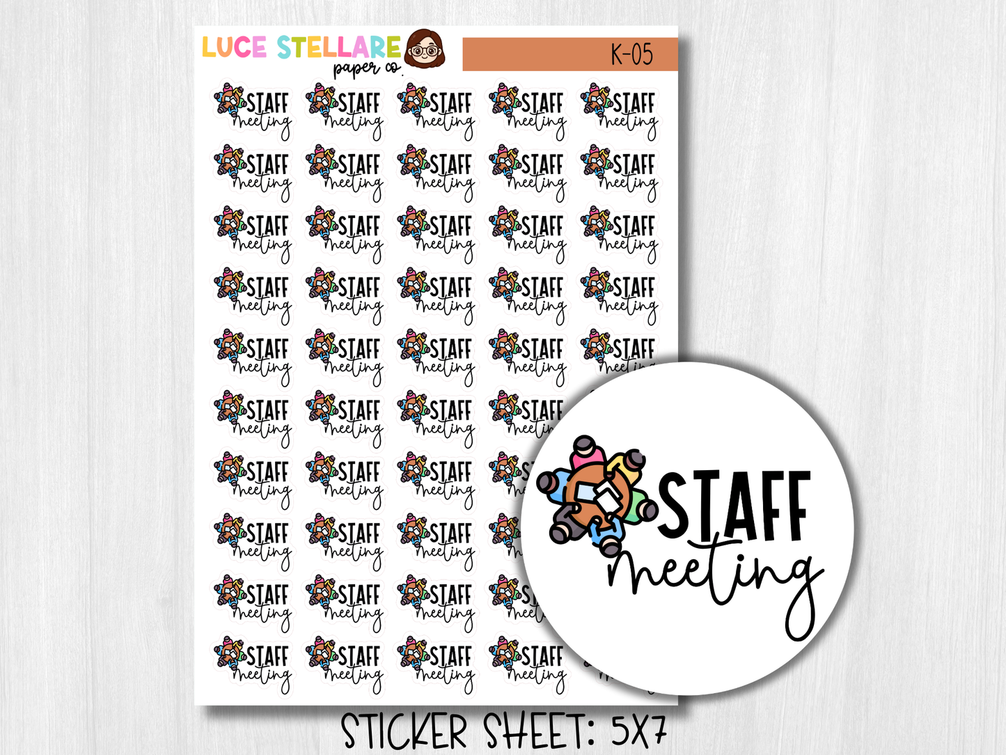 Staff Meeting Planner Stickers / K-05