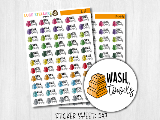 Wash Towels Planner Stickers / K-14