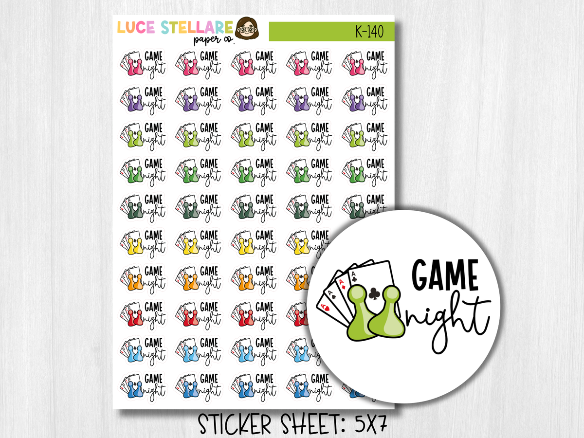 Game Night Planner Stickers /  K-140