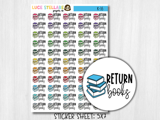 Return Books Planner Stickers / K-16