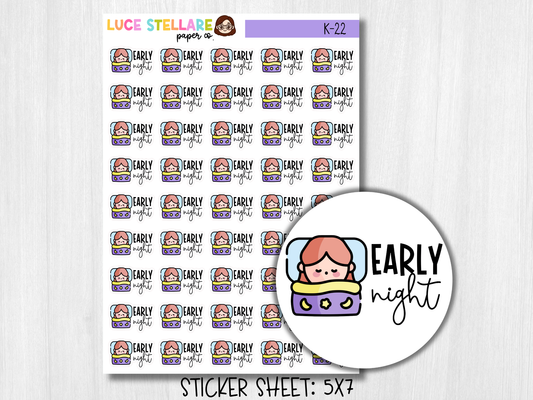 Early Night Planner Stickers / K-22