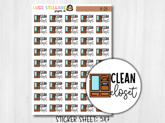 Clean Closet bPlanner Stickers  / K-26