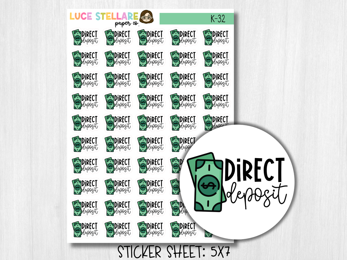 Direct Deposit Planner Stickers / K-32