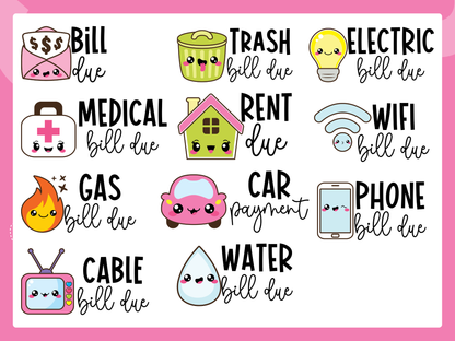 Bill Due Planner Stickers / K-36