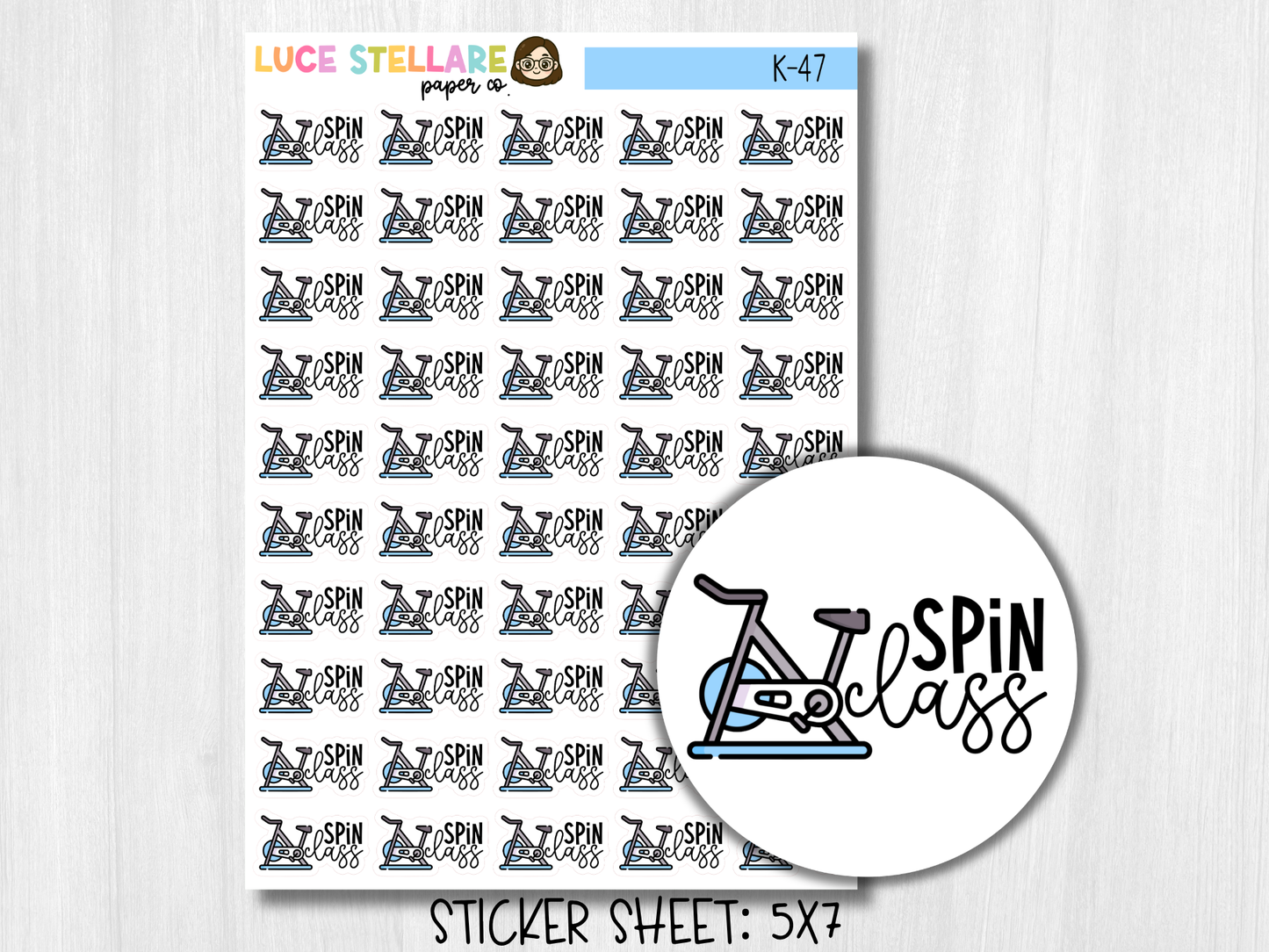 Spin Class Planner Stickers / K-47