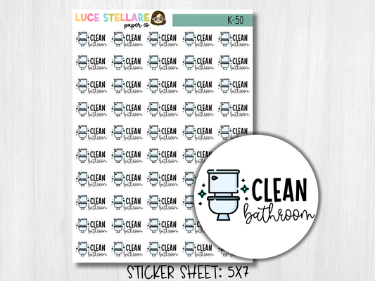Clean Bathroom Planner Stickers  / K-50