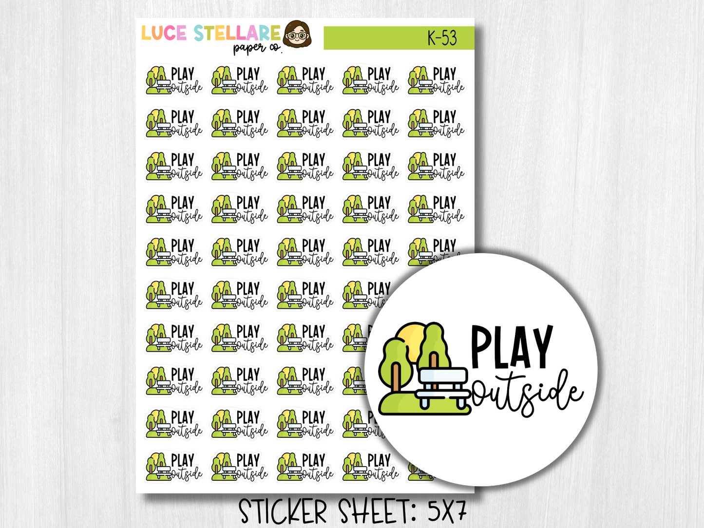 Play Outside Planner Stickers / K-53