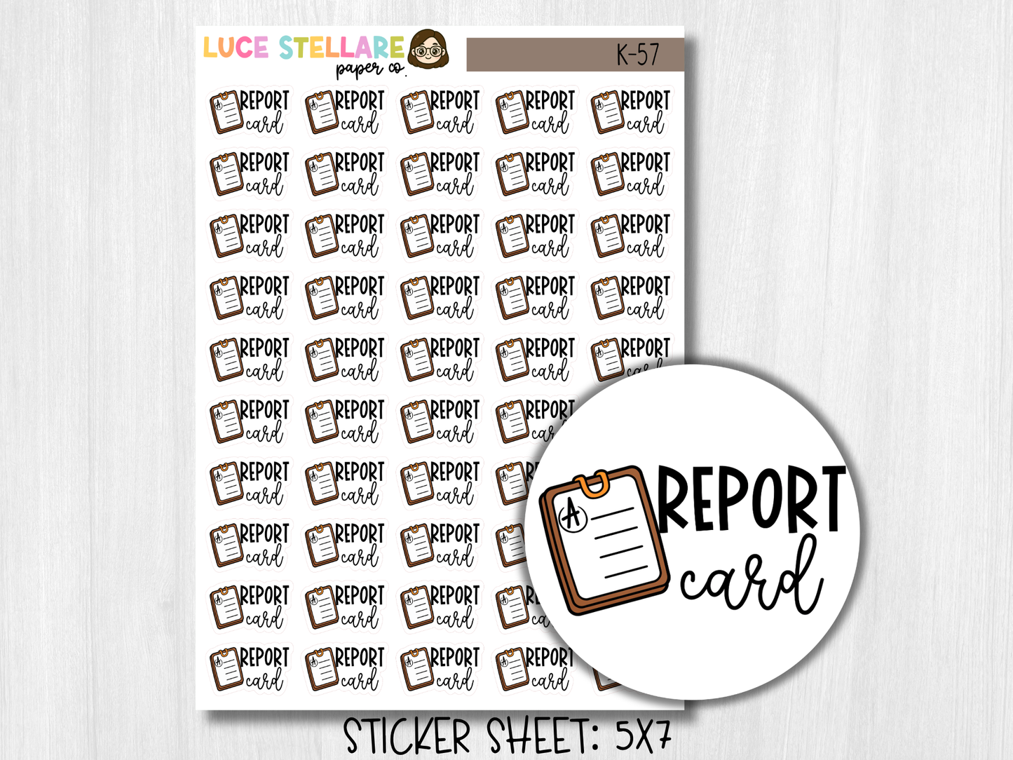 Report Card Planner Stickers / K-57