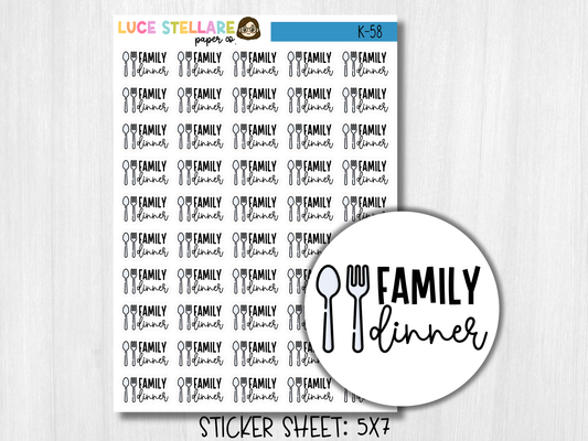 Family Dinner Planner Stickers / K-58