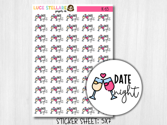 Date Night Planner Stickers / K-65