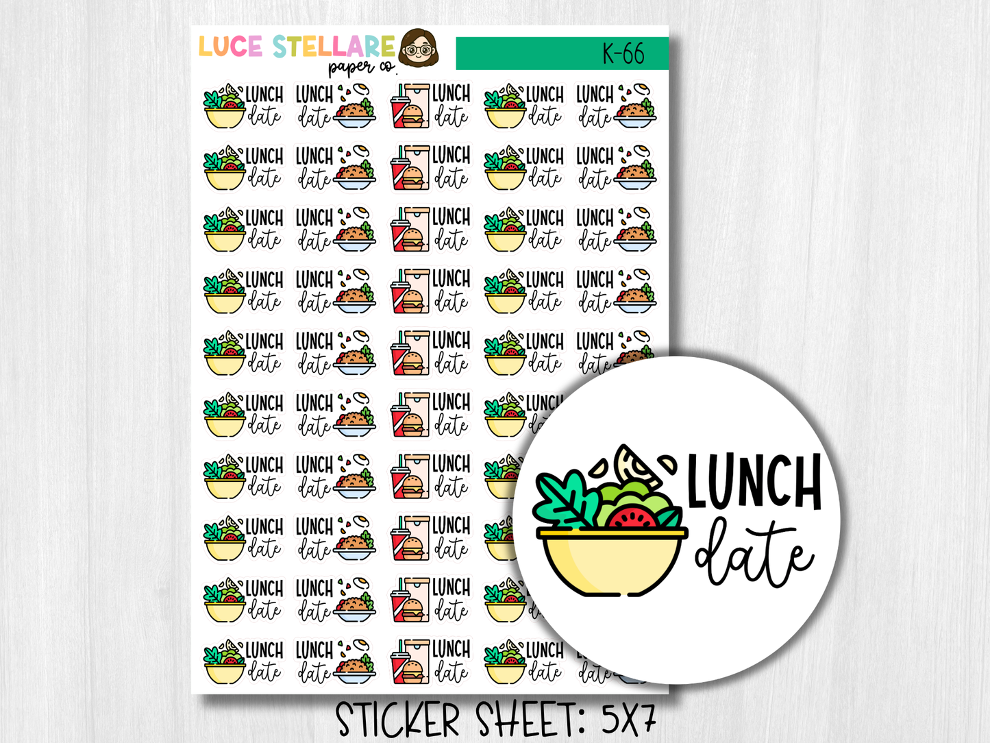 Lunch Date Planner Stickers / K-66
