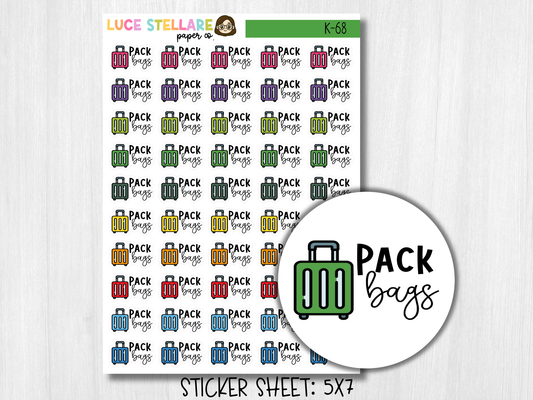 Pack Bags Planner Stickers / K-68