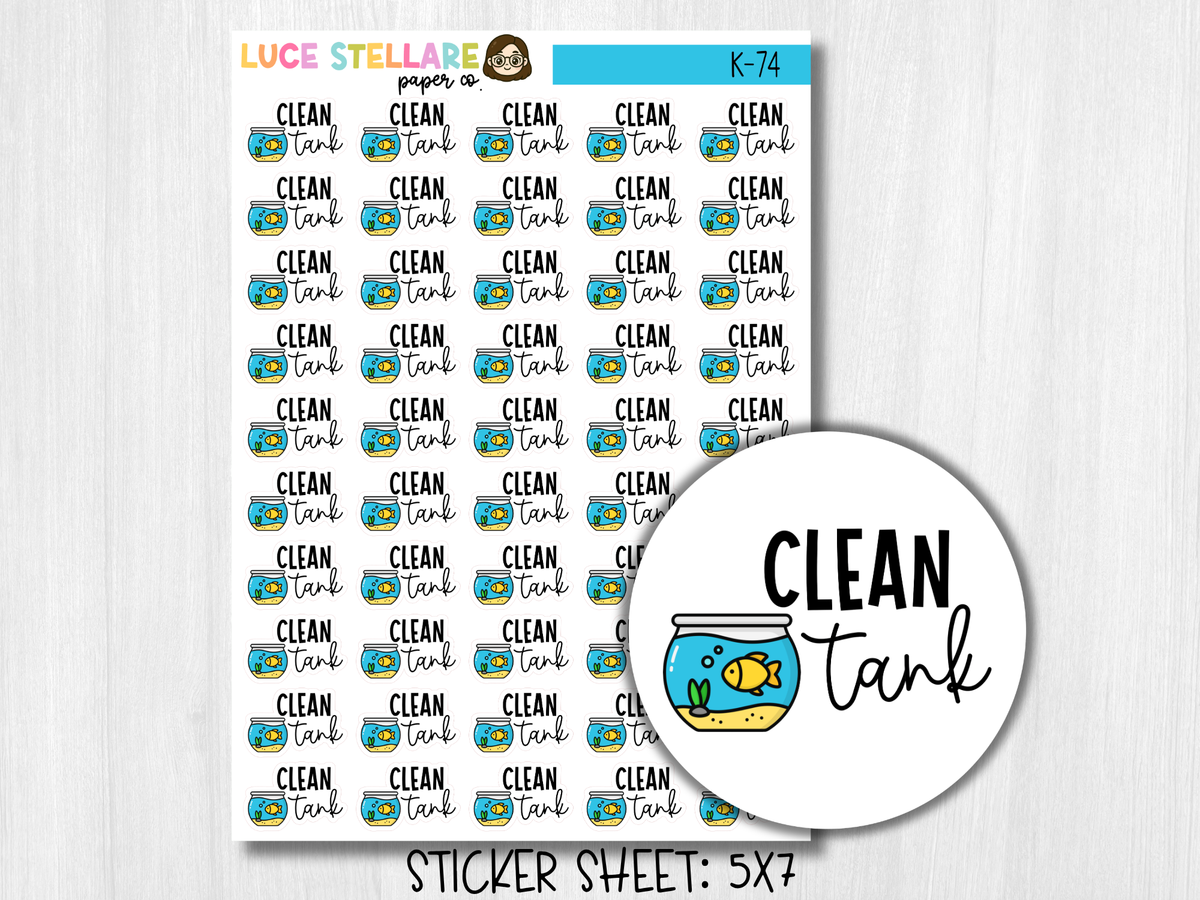 Clean Fish Tank Planner Stickers /K-74