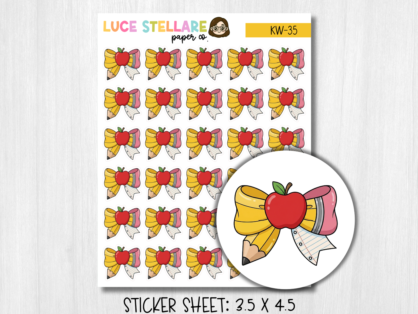 School Bow Planner Stickers / KW-35