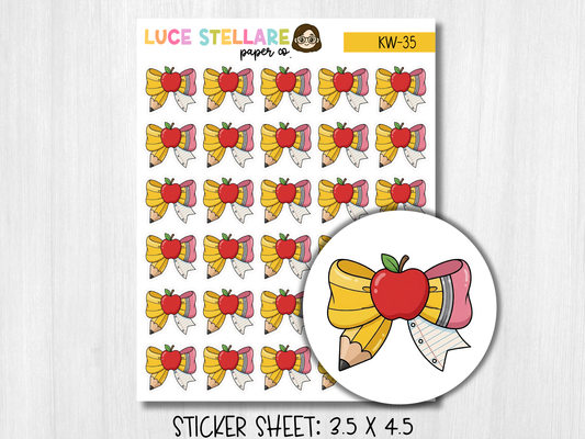 School Bow Planner Stickers / KW-35