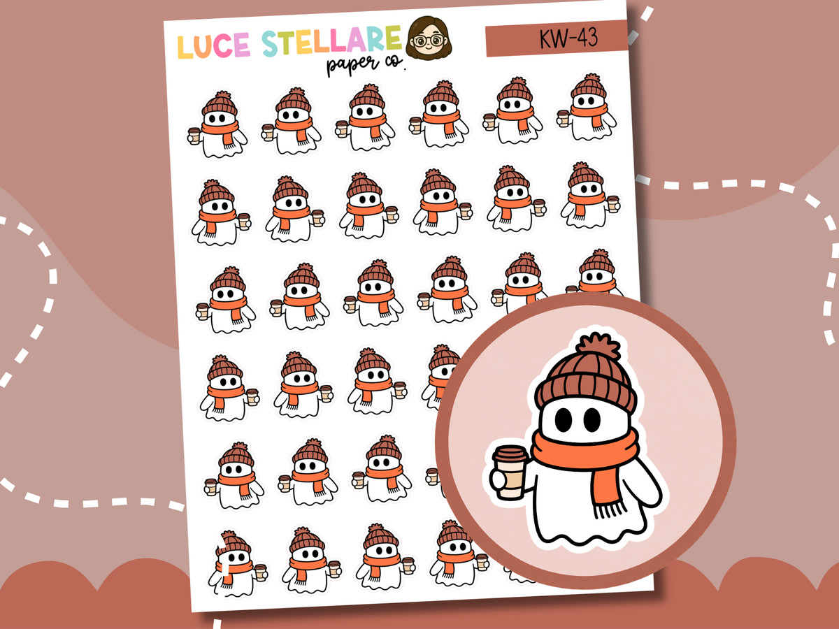 Ghost Coffee Planner Stickers / KW-43