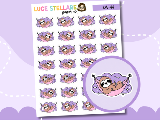 Sleepy Sloth Planner Stickers / KW-44