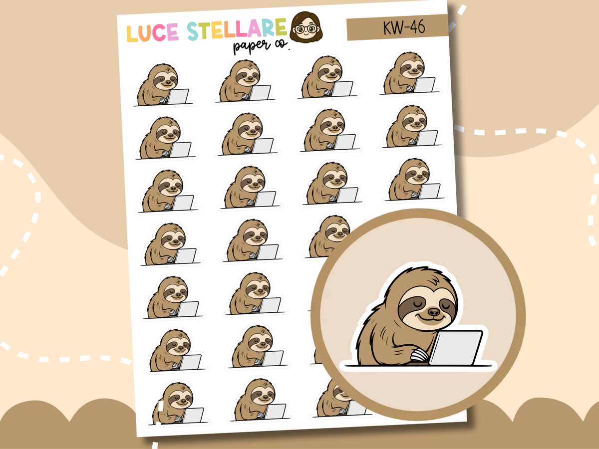 Sleepy Sloth Working Planner Stickers / KW-46