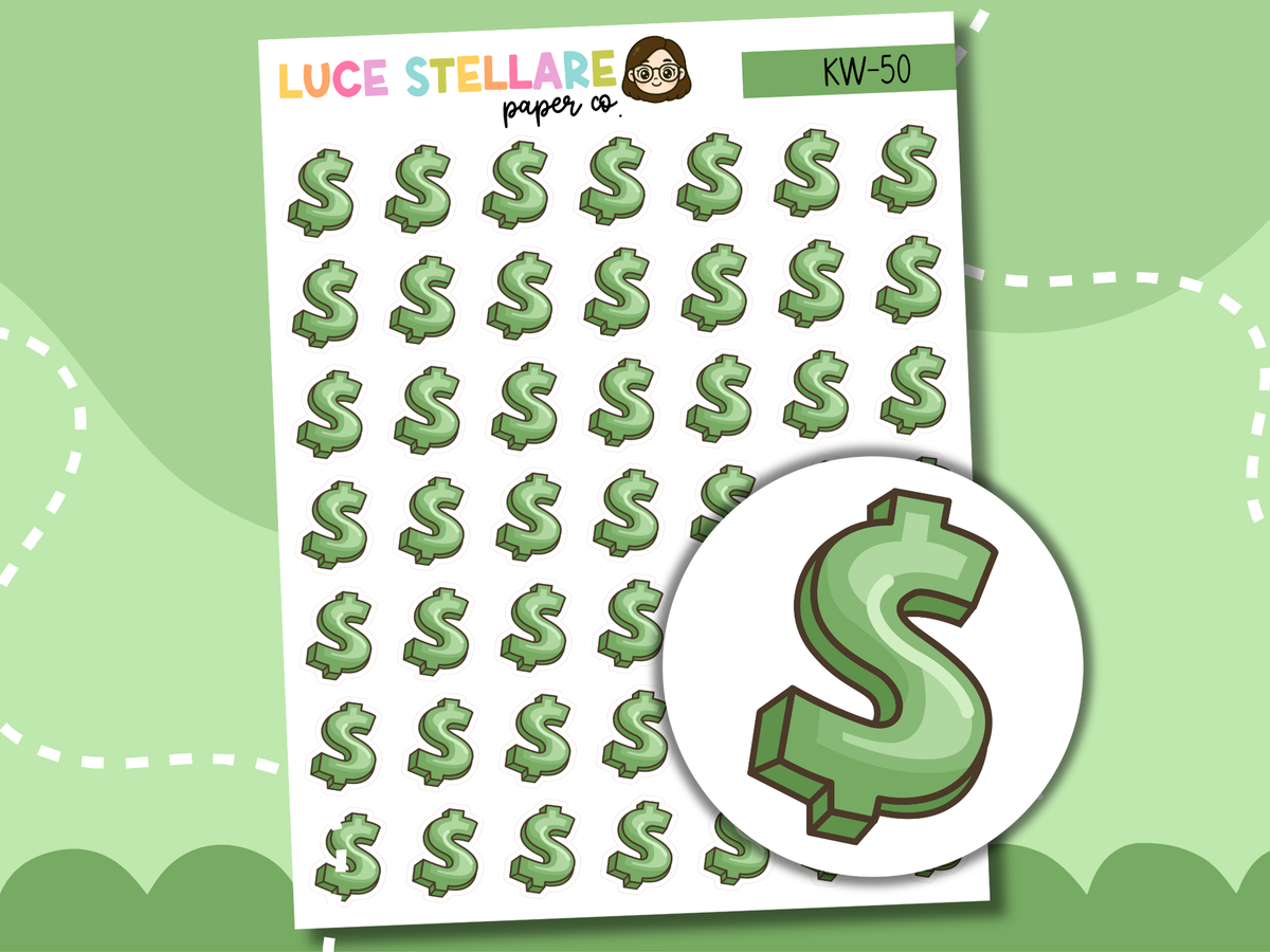 Dollar Sign Icon  Planner Stickers / KW-50