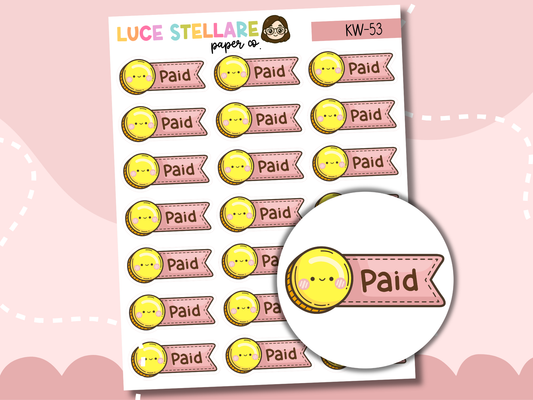 Paid Tracker Planner Stickers / KW-53