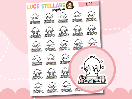 Wash Face Planner Stickers / L-02