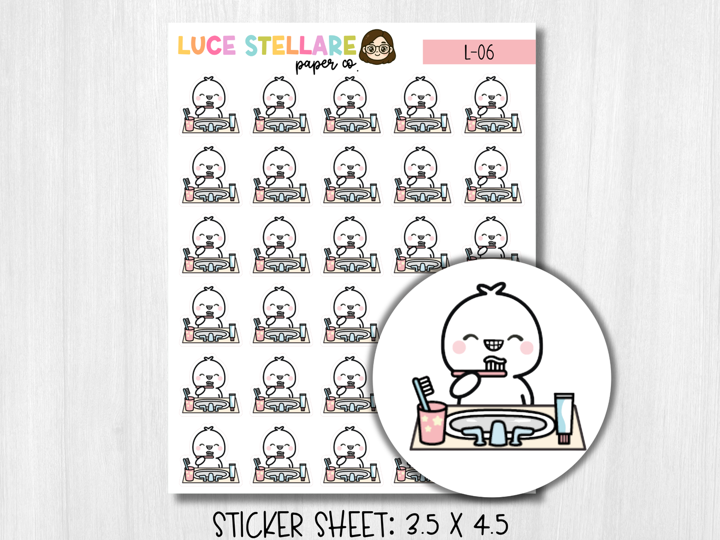 Brush Teeth Sticker Sheet / L-06