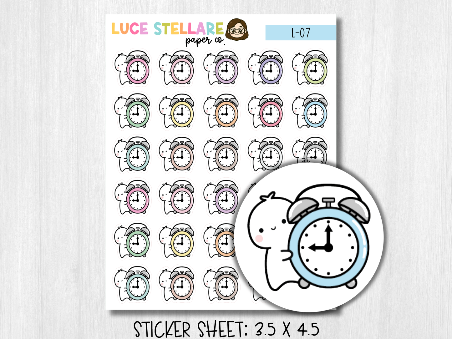 Alarm Clock Planner Stickers / L-07