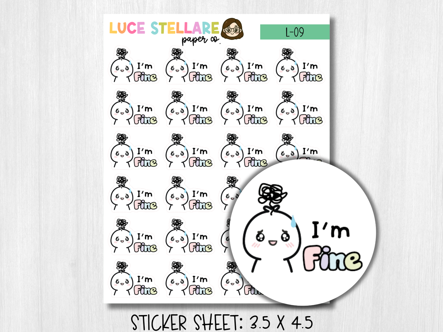I'm Fine Planner Stickers / L-09