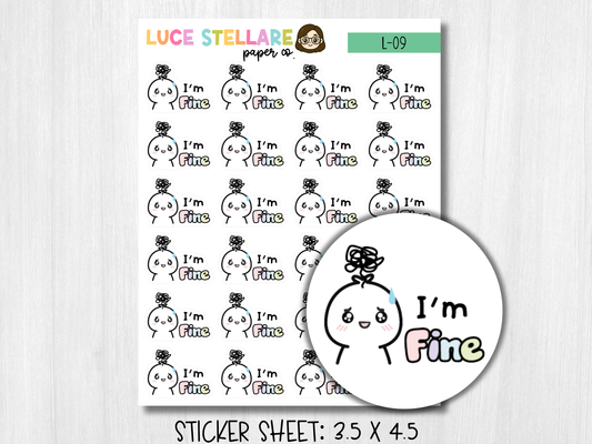 I'm Fine Planner Stickers / L-09