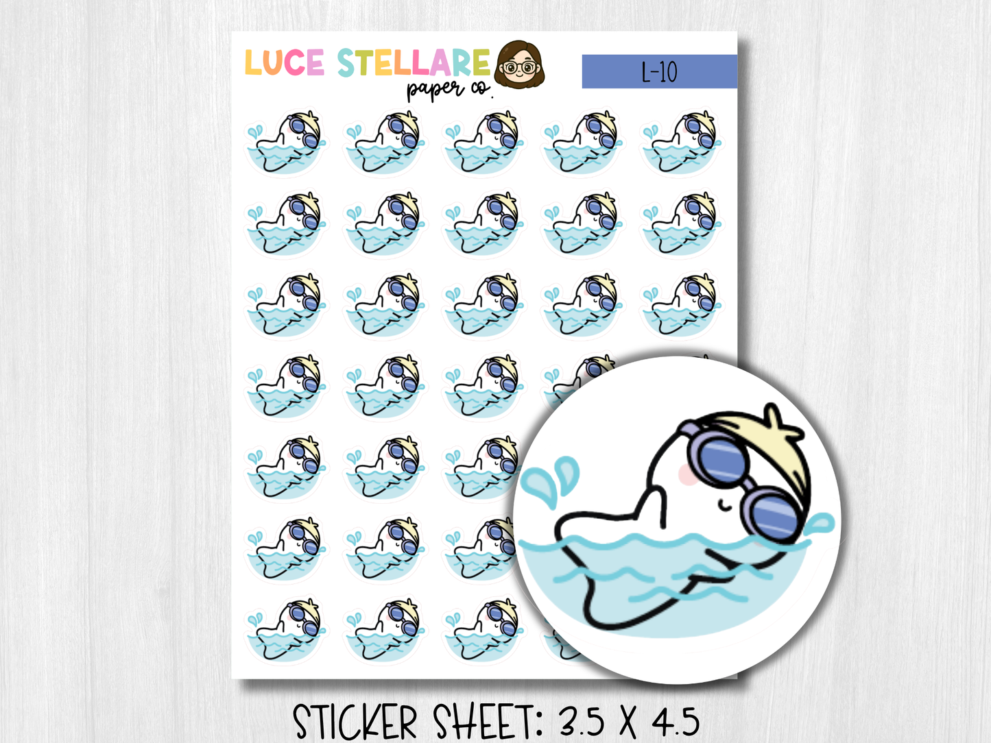 Swimming Planner Stickers / L-10