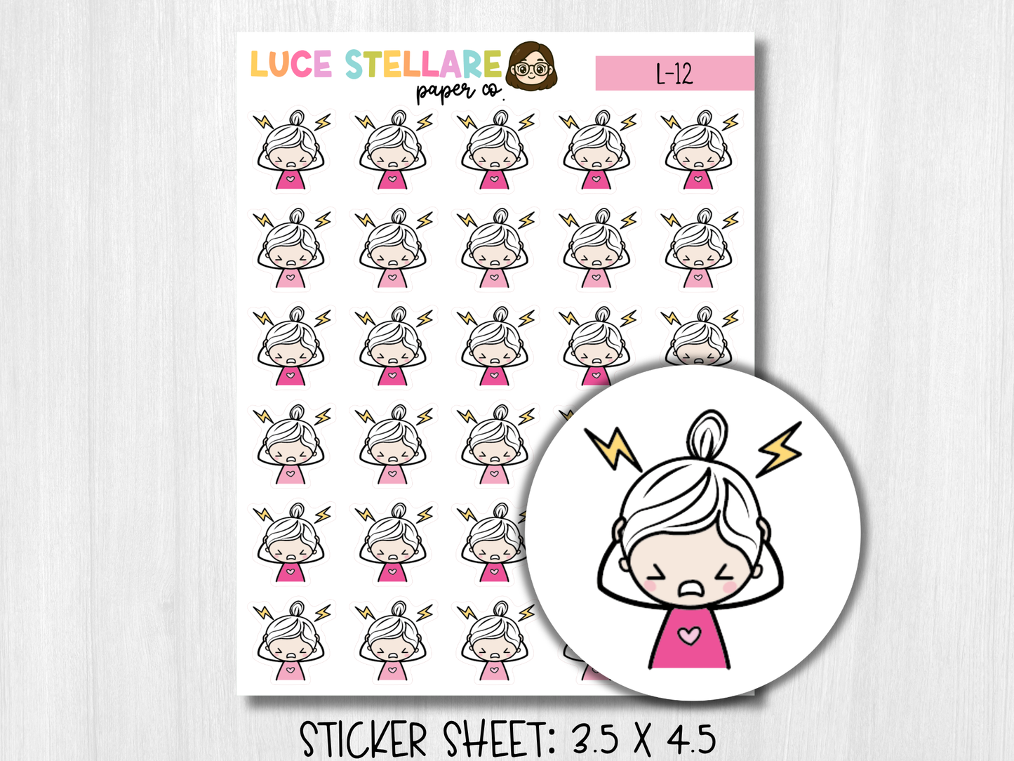 Headache Planner Stickers / L-12