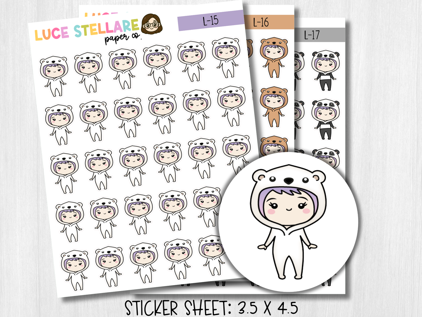 Onesie Planner Stickers / L-15