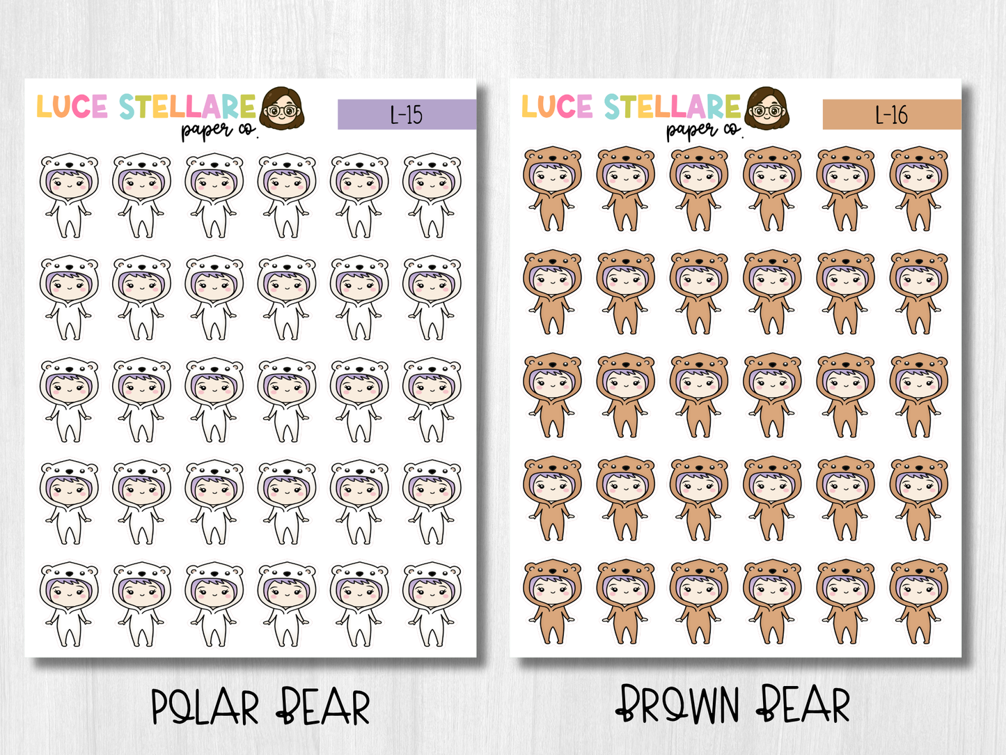 Onesie Planner Stickers / L-15