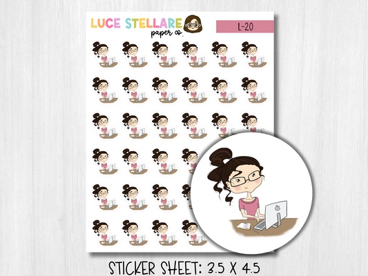 Working Girl Planner Stickers / L-20