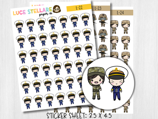 Army Men and Women Planner Stickers / L-22