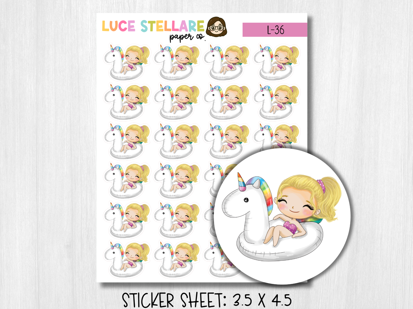 Summer Girl Planner Stickers / L-36