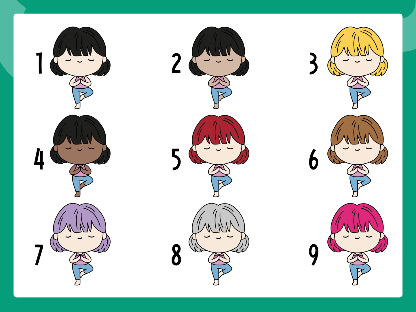 Yoga Girl Planner Stickers / L-59