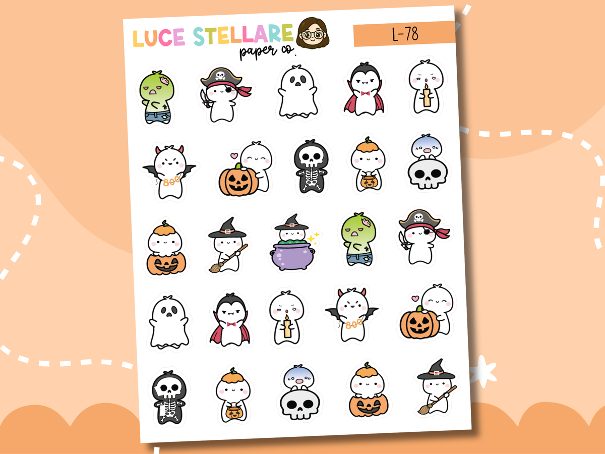 Halloween Puppet Planner Stickers / L-78
