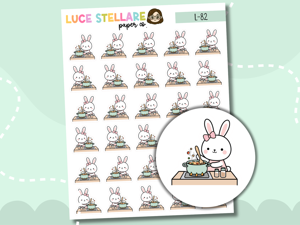 Bunny Cooking Planner Stickers/ L-82