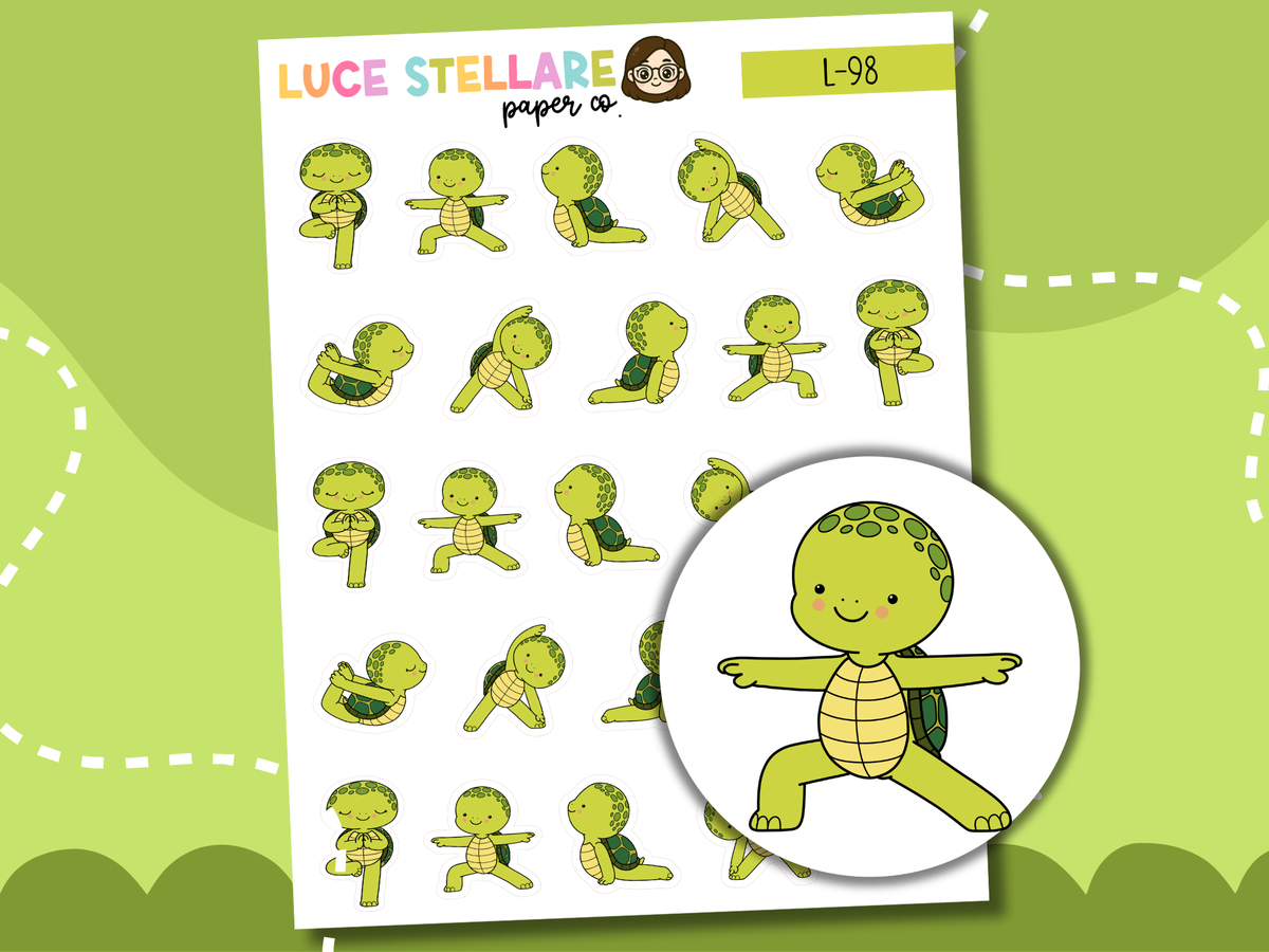 Turtle Yoga Planner Stickers / L-98