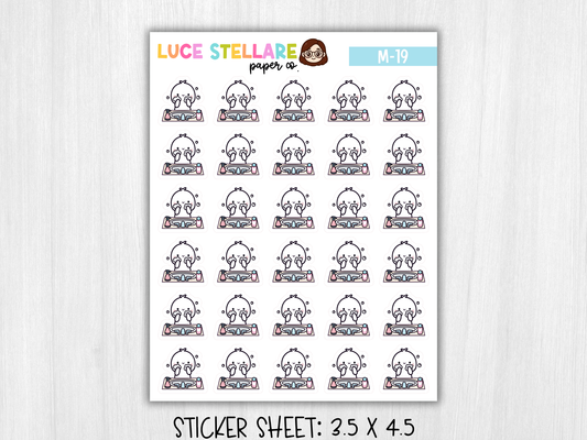 Wash Face Sticker Sheet / M-19