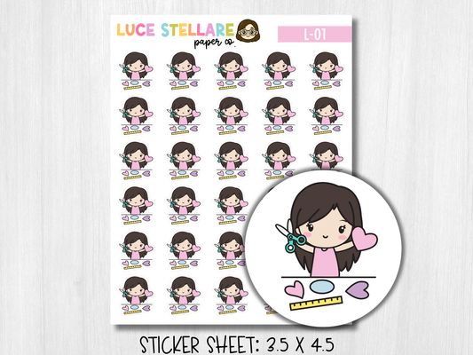 Crafting Girl Planner Stickers / L-01